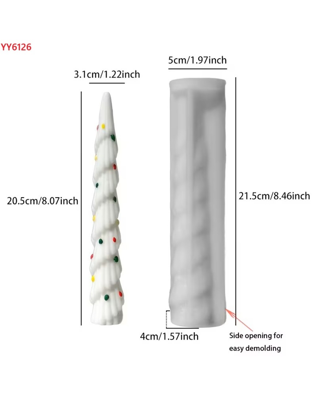 YY6126 Çizgili Spiral Şamdan Mum Silikon Kalıp